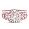 Image 2 : Diamond Bridal Wedding Ring Band Set 1 Cttw 14kt Rose Gold