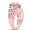 Image 3 : Diamond Bridal Wedding Ring Band Set 1 Cttw 14kt Rose Gold