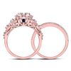 Image 4 : Diamond Bridal Wedding Ring Band Set 1 Cttw 14kt Rose Gold