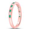 Image 3 : Emerald Diamond Alternating Stackable Band Ring 1/4 Cttw 10kt Rose Gold