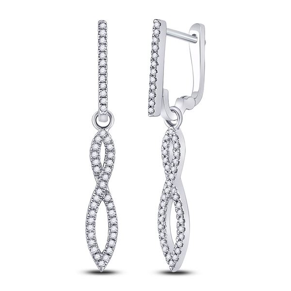 Diamond Dangle Earrings 1/5 Cttw 10kt White Gold