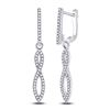Image 1 : Diamond Dangle Earrings 1/5 Cttw 10kt White Gold