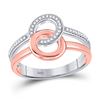 Diamond Linked Circle Ring 1/10 Cttw 10kt Two-tone Gold