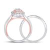 Image 3 : Diamond Bridal Wedding Ring Band Set 1/2 Cttw 10kt Two-tone Gold