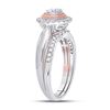 Image 4 : Diamond Bridal Wedding Ring Band Set 1/2 Cttw 10kt Two-tone Gold