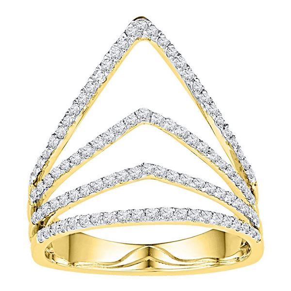 Diamond Chevron Fashion Ring 3/8 Cttw 10kt Yellow Gold