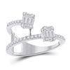 Baguette Diamond Fashion Ring 1/2 Cttw 14kt White Gold
