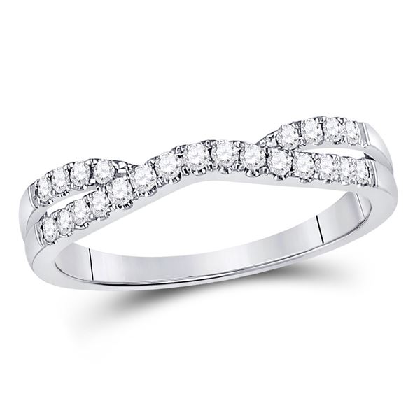 Diamond Ring Contour Enhancer Wedding Band 1/4 Cttw 14kt White Gold