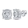 Diamond Stud Earrings 1/10 Cttw Sterling Silver