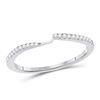 Diamond 2-stone Wedding Band 1/8 Cttw 14kt White Gold