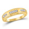 Image 3 : His Hers Diamond Cluster Matching Wedding Set 1/3 Cttw 10kt Yellow Gold