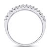 Image 4 : Pave-set Diamond Single Row Wedding Band 1/4 Cttw 14kt White Gold