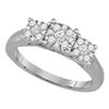 Princess Diamond 3-stone Bridal Wedding Engagement Ring 1/2 Cttw 14kt White Gold