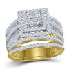 Princess Diamond Bridal Wedding Ring Band Set 2 Cttw 14kt Yellow Gold