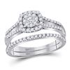 Diamond Bridal Wedding Ring Band Set 1/2 Cttw 10kt White Gold