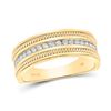 Mens Diamond Wedding Rope Band Ring 1/3 Cttw 14kt Yellow Gold