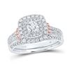 Diamond Bridal Wedding Ring Band Set 1 Cttw 14kt Two-tone Gold