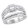 Baguette Diamond Bridal Wedding Ring Band Set 1 Cttw 14kt White Gold
