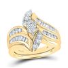 Marquise Diamond Bridal Wedding Ring Band Set 1-1/2 Cttw 14kt Yellow Gold