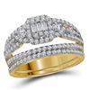 Baguette Diamond Bridal Wedding Ring Band Set 1 Cttw 14kt Yellow Gold
