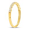 Image 3 : Diamond Slender Scalloped Stackable Band Ring 1/6 Cttw 10kt Yellow Gold
