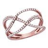 Image 1 : Diamond Open Strand Crossover Band Ring 1/3 Cttw 10kt Rose Gold