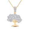 Image 1 : Mens Diamond Money Tree Charm Pendant 7/8 Cttw 14kt Yellow Gold