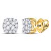 Image 1 : Mens Diamond Cluster Earrings 1/4 Cttw 10kt Yellow Gold