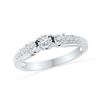 Diamond 3-stone Bridal Wedding Engagement Ring 1/5 Cttw 10kt White Gold