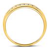 Image 4 : Mens Machine Set Diamond Wedding Channel Band Ring 1/4 Cttw 14kt Yellow Gold