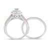 Image 4 : Oval Diamond Bridal Wedding Ring Band Set 1 Cttw 14kt Two-tone Gold