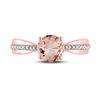 Image 2 : Morganite Diamond Solitaire Ring 7/8 Cttw 10kt Rose Gold