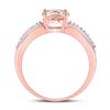 Image 3 : Morganite Diamond Solitaire Ring 7/8 Cttw 10kt Rose Gold