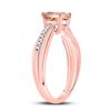 Image 4 : Morganite Diamond Solitaire Ring 7/8 Cttw 10kt Rose Gold