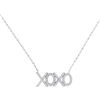 Diamond XOXO Hugs Kisses Letter Necklace 1/5 Cttw 10kt White Gold