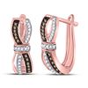 Brown Diamond Fashion Hoop Earrings 1/5 Cttw 10kt Rose Gold