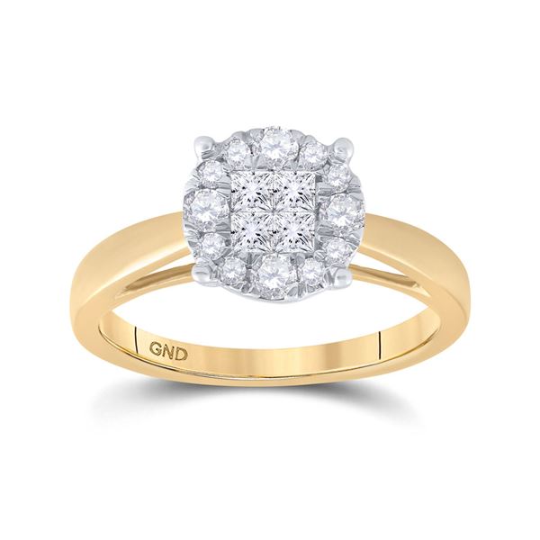 Princess Diamond Bridal Wedding Engagement Ring 1/2 Cttw 14kt Yellow Gold