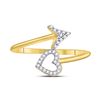 Image 2 : Diamond Heart Arrow Band Ring 1/10 Cttw 10kt Yellow Gold