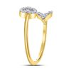 Image 3 : Diamond Heart Arrow Band Ring 1/10 Cttw 10kt Yellow Gold