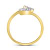 Image 4 : Diamond Heart Arrow Band Ring 1/10 Cttw 10kt Yellow Gold
