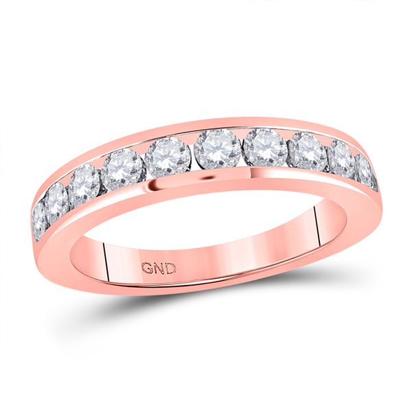 Diamond Wedding Single Row Band 1 Cttw 14kt Rose Gold