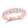 Image 1 : Diamond Wedding Single Row Band 1 Cttw 14kt Rose Gold