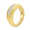 Image 4 : Mens Diamond Wedding Channel Set Band Ring 1/2 Cttw 14kt Yellow Gold