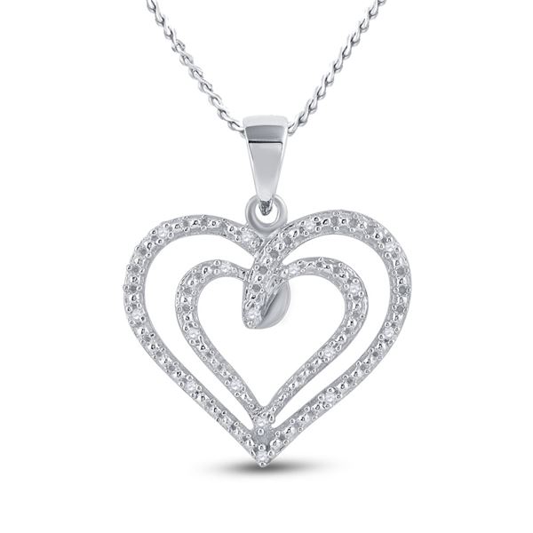 Diamond Heart Pendant 1/20 Cttw Sterling Silver