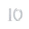 Image 1 : Diamond Hoop Earrings 1/5 Cttw 10kt White Gold