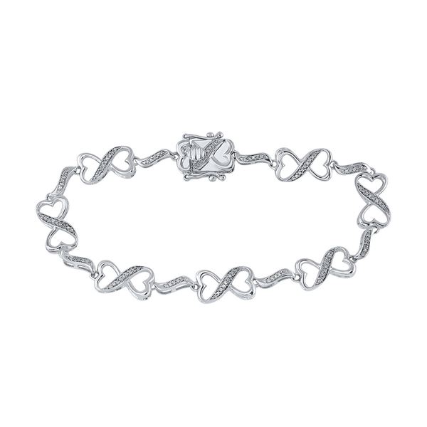 Diamond Infinity Bracelet 1/4 Cttw Sterling Silver