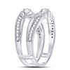 Image 3 : Diamond Wrap Ring Guard Enhancer 1/3 Cttw 14kt White Gold