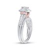 Image 3 : Princess Diamond Bridal Wedding Ring Band Set 1 Cttw 14kt Two-tone Gold