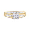 Image 2 : Princess Diamond Bridal Wedding Ring Band Set 1/2 Cttw 10kt Yellow Gold