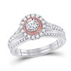 Image 1 : Diamond Bridal Wedding Ring Band Set 1/2 Cttw 10kt Two-tone Gold